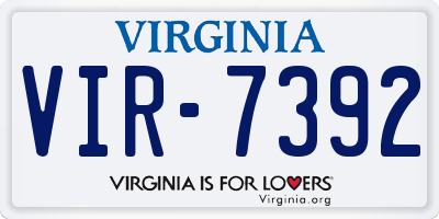 VA license plate VIR7392