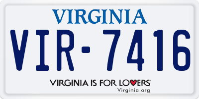 VA license plate VIR7416