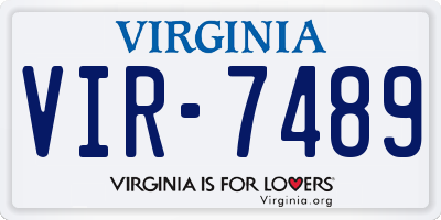 VA license plate VIR7489