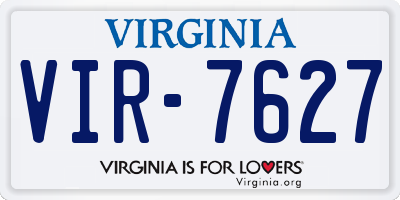 VA license plate VIR7627
