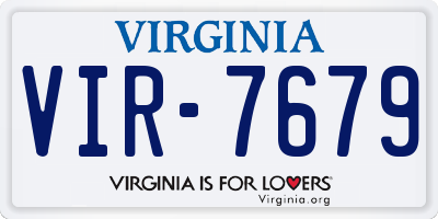 VA license plate VIR7679