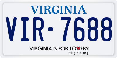 VA license plate VIR7688