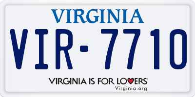 VA license plate VIR7710