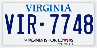 VA license plate VIR7748