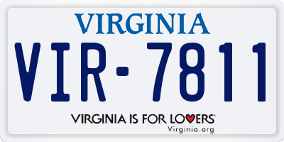 VA license plate VIR7811