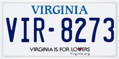 VA license plate VIR8273