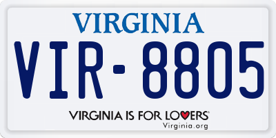 VA license plate VIR8805