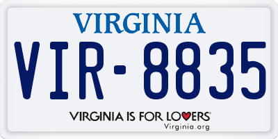 VA license plate VIR8835