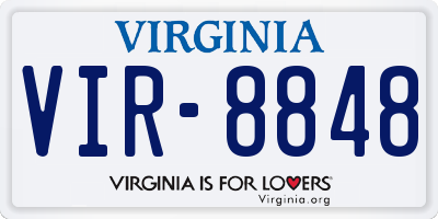 VA license plate VIR8848