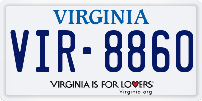 VA license plate VIR8860