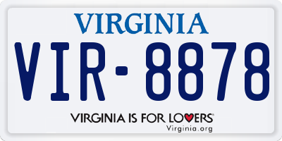 VA license plate VIR8878