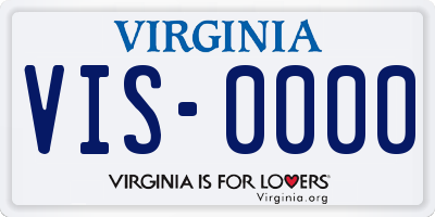 VA license plate VIS0000