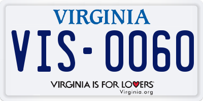 VA license plate VIS0060