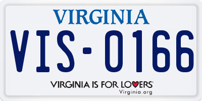 VA license plate VIS0166