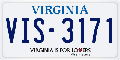 VA license plate VIS3171