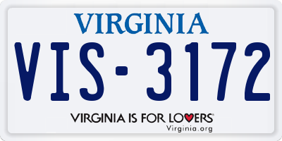 VA license plate VIS3172