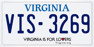 VA license plate VIS3269