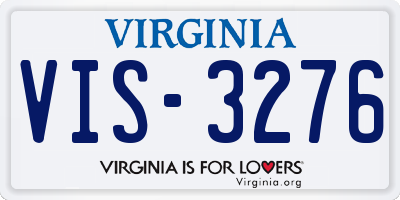 VA license plate VIS3276