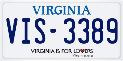VA license plate VIS3389
