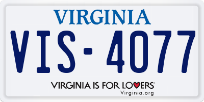 VA license plate VIS4077