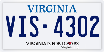VA license plate VIS4302