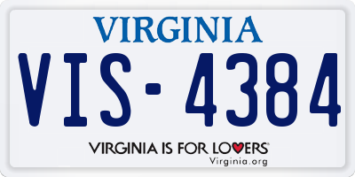VA license plate VIS4384