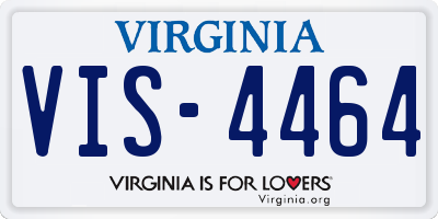 VA license plate VIS4464