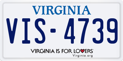 VA license plate VIS4739