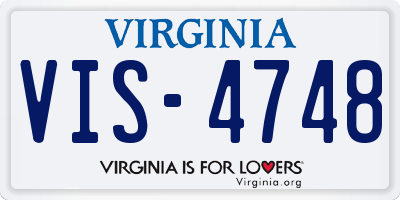 VA license plate VIS4748