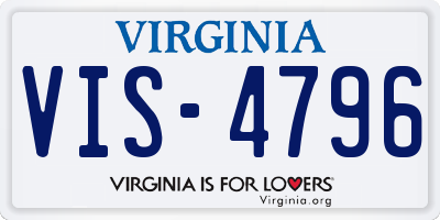 VA license plate VIS4796