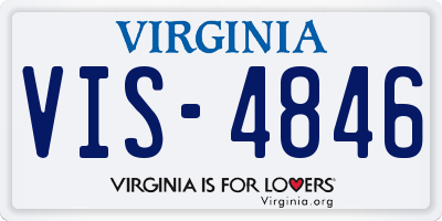 VA license plate VIS4846