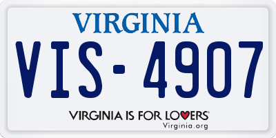 VA license plate VIS4907