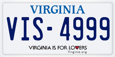 VA license plate VIS4999