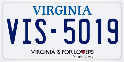 VA license plate VIS5019