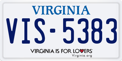 VA license plate VIS5383