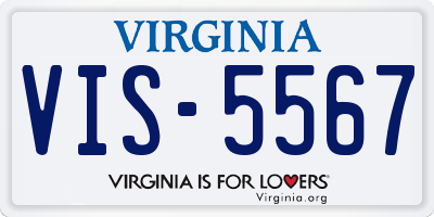VA license plate VIS5567