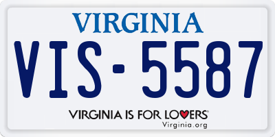 VA license plate VIS5587