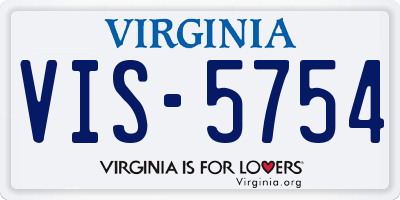 VA license plate VIS5754