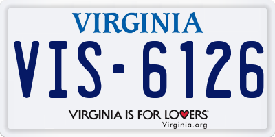 VA license plate VIS6126