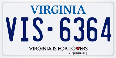 VA license plate VIS6364