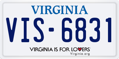 VA license plate VIS6831