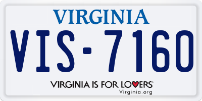 VA license plate VIS7160