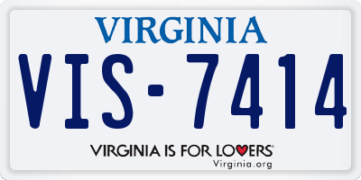 VA license plate VIS7414