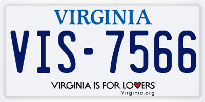 VA license plate VIS7566
