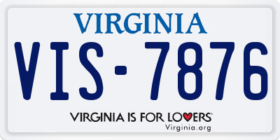 VA license plate VIS7876