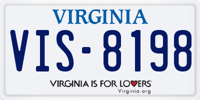 VA license plate VIS8198