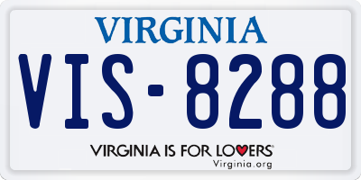 VA license plate VIS8288
