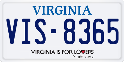 VA license plate VIS8365