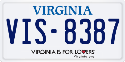 VA license plate VIS8387