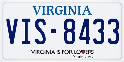 VA license plate VIS8433